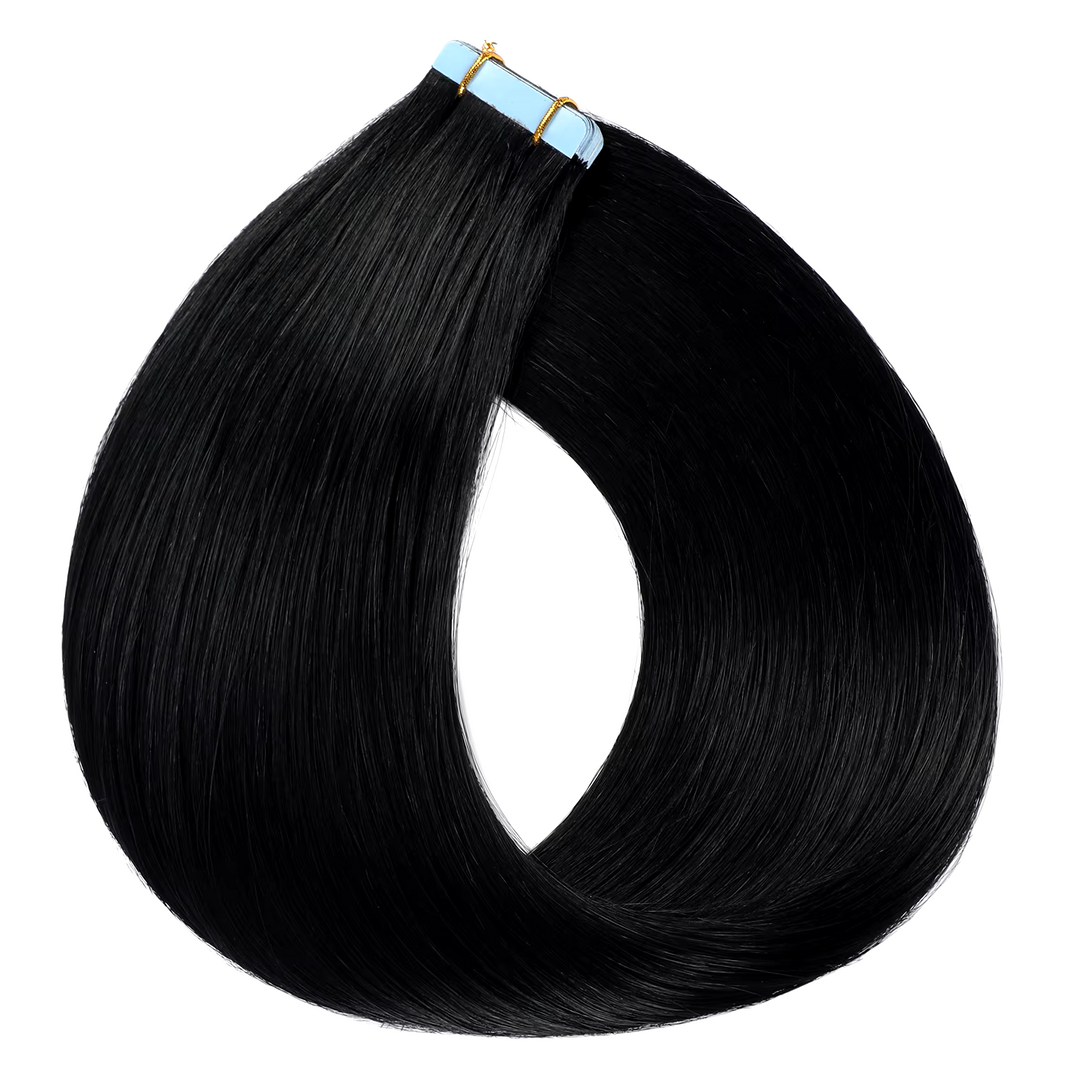 #1 Jet Black Seamless Tape In Hair Extensions
