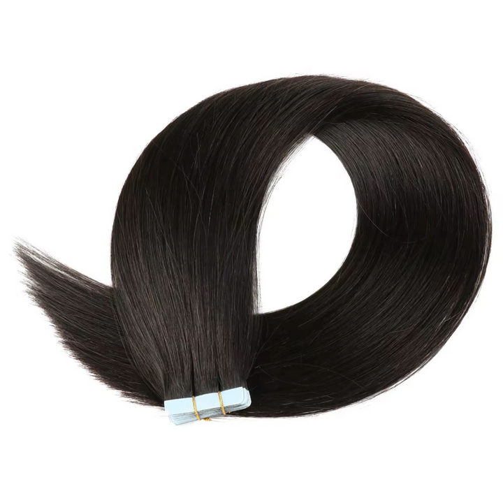 #1B Off-Black Seamless Tape In Hair Extensions