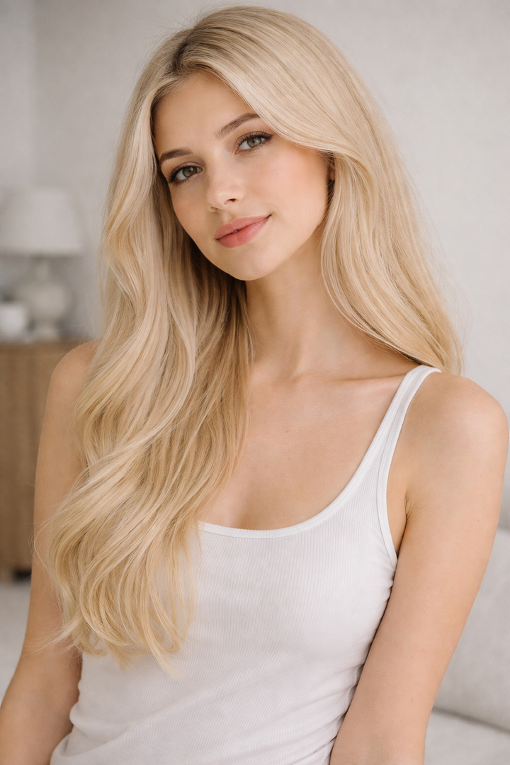 #Buttery Blonde V-Light Hair Extensions