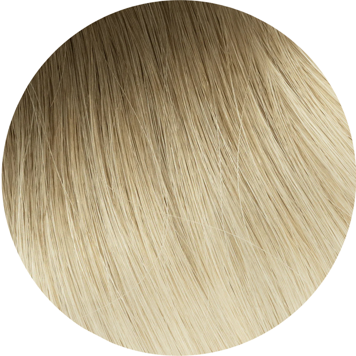 #Rooted Platinum Blonde Tape Weft Hair Extensions