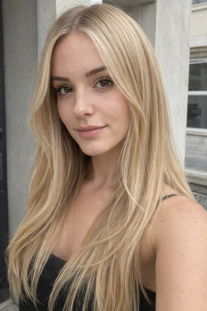 #Teddy Bear Blonde V-Light Hair Extensions